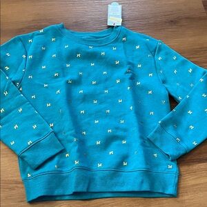Cat & Jack Teal Sweater with Gold Accents